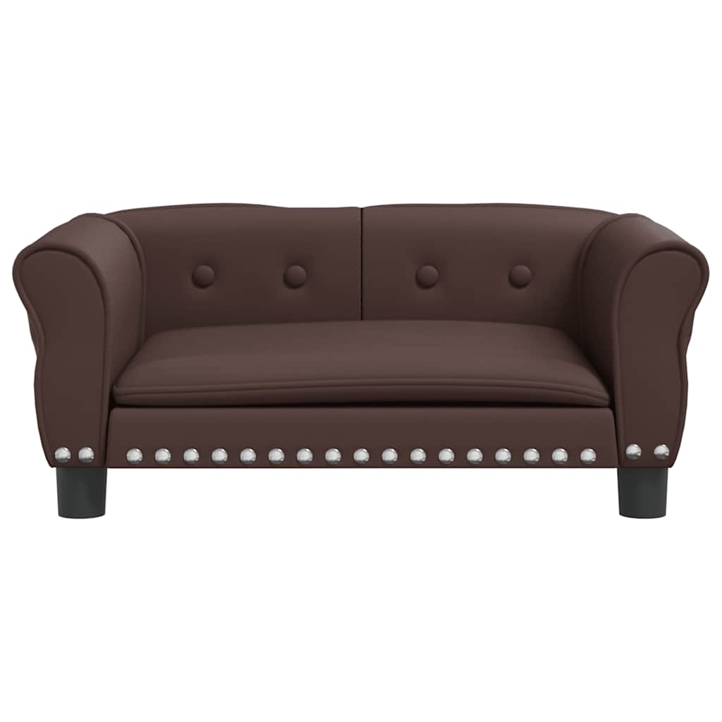 Panier pour chien marron 70x45x30 cm en cuir synthétique