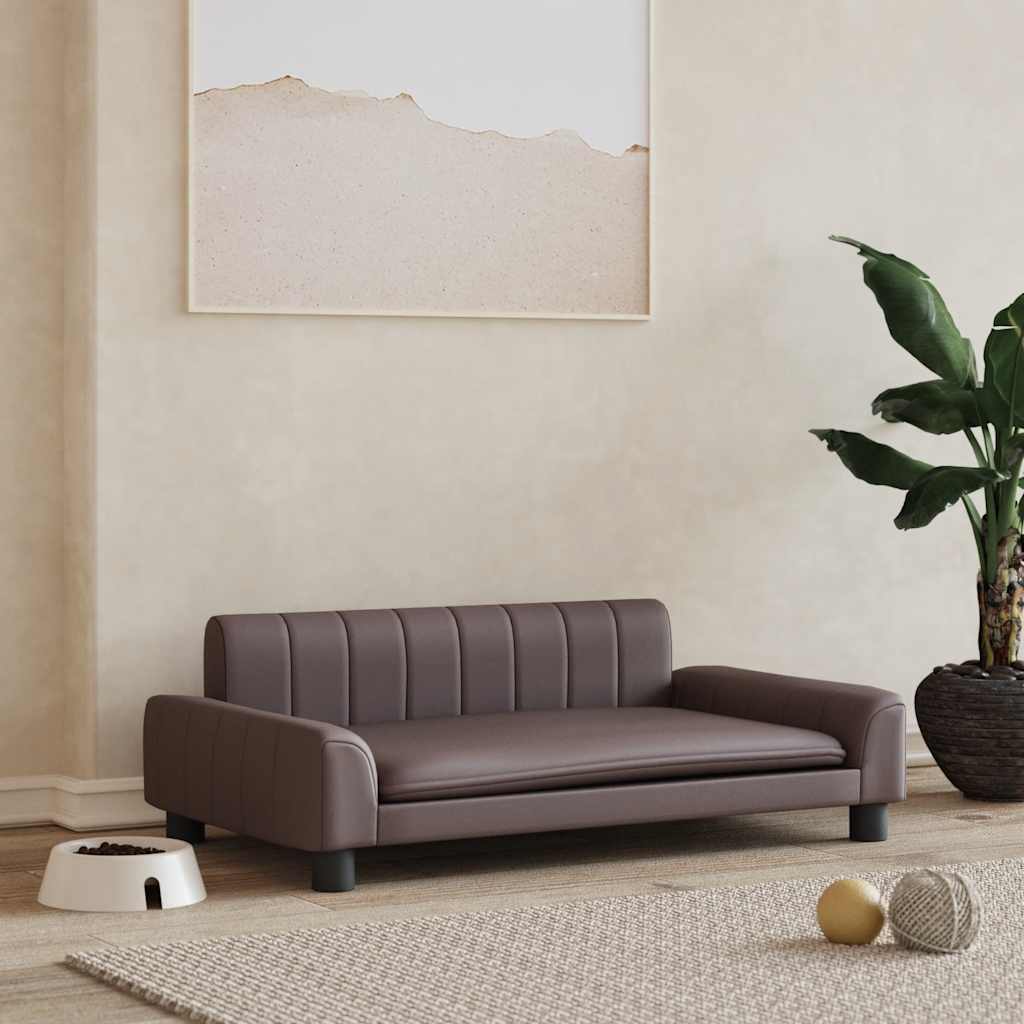 Hundebett Braun 90x53x30 cm Kunstleder