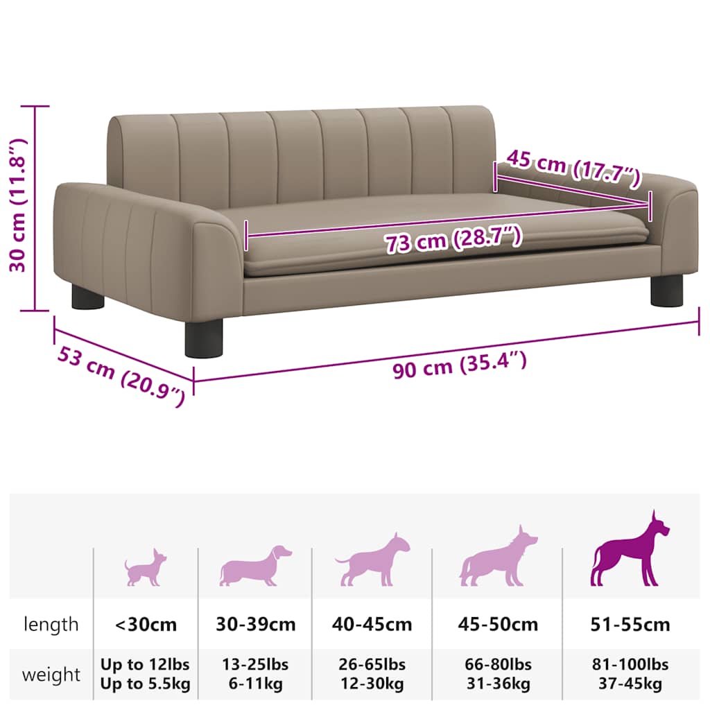 Panier pour chien cappuccino-marron 90x53x30 cm cuir artificiel