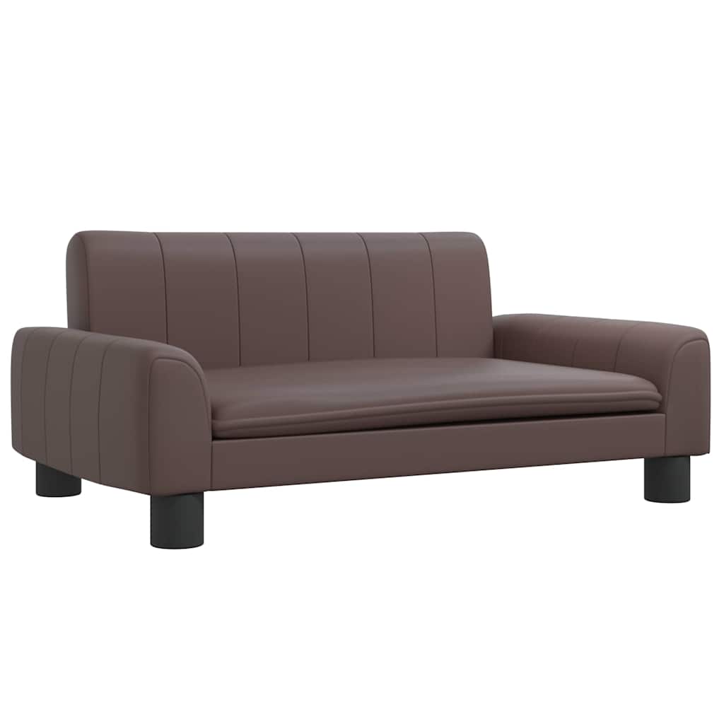 Panier pour chien marron 70x45x30 cm en cuir synthétique