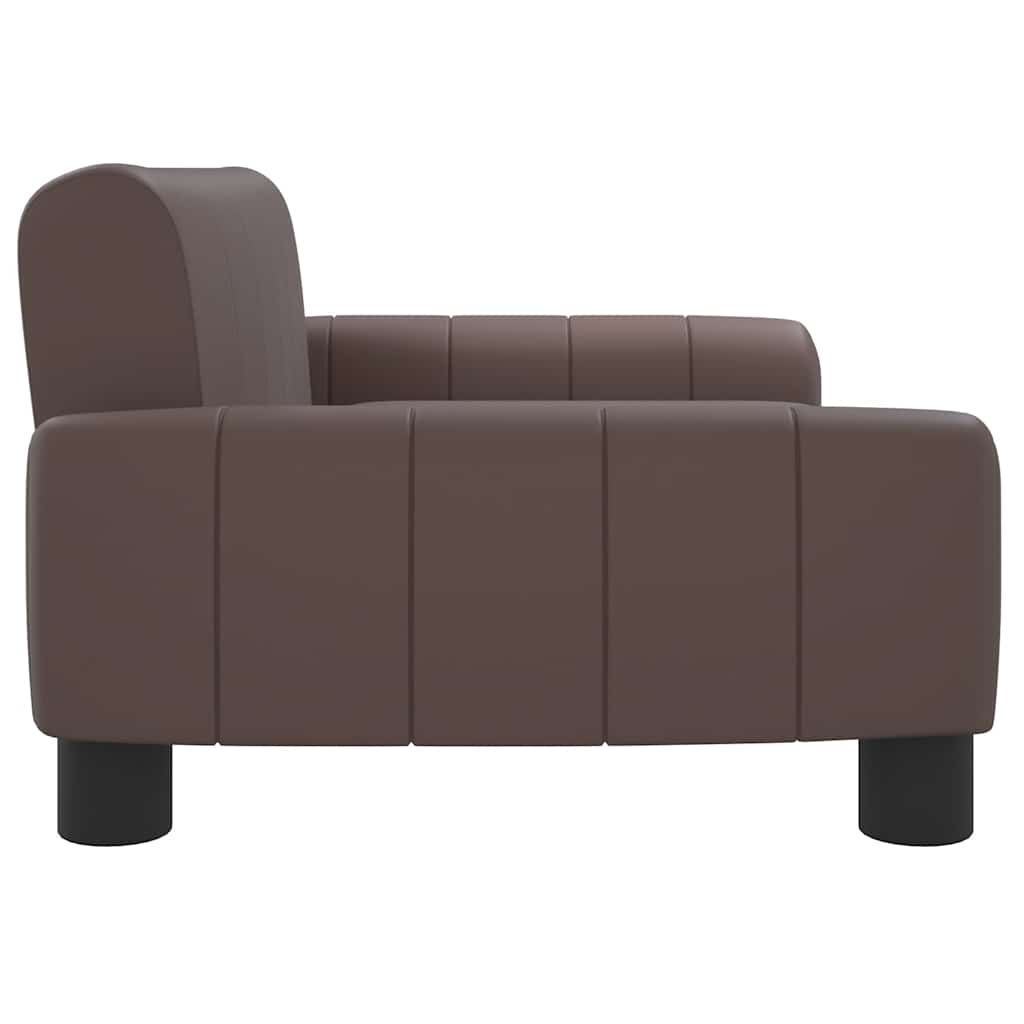 Panier pour chien marron 70x45x30 cm en cuir synthétique