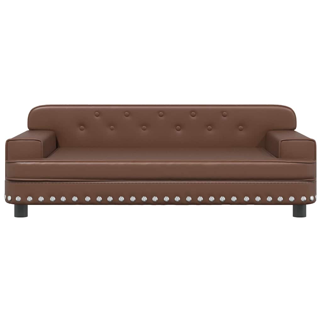Panier pour chien marron 90x53x30 cm en cuir synthétique