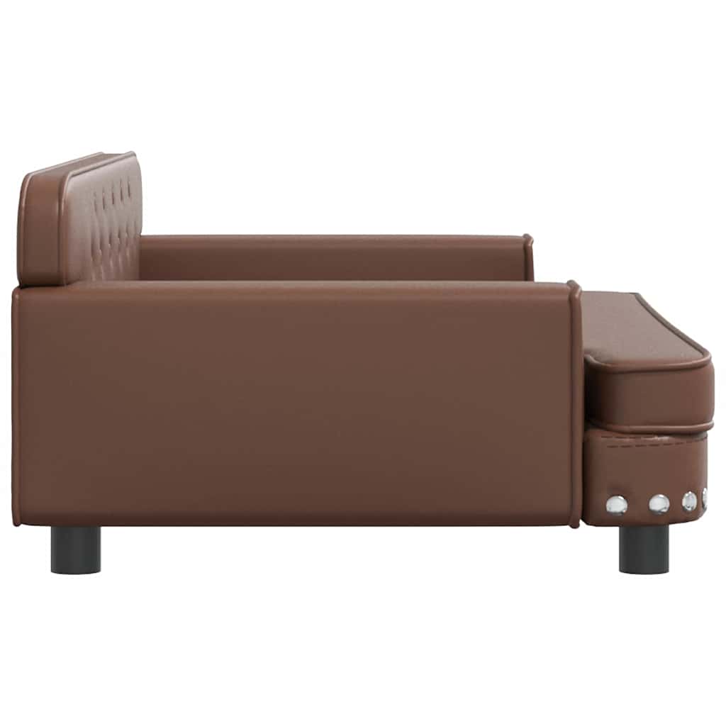 Panier pour chien marron 90x53x30 cm en cuir synthétique