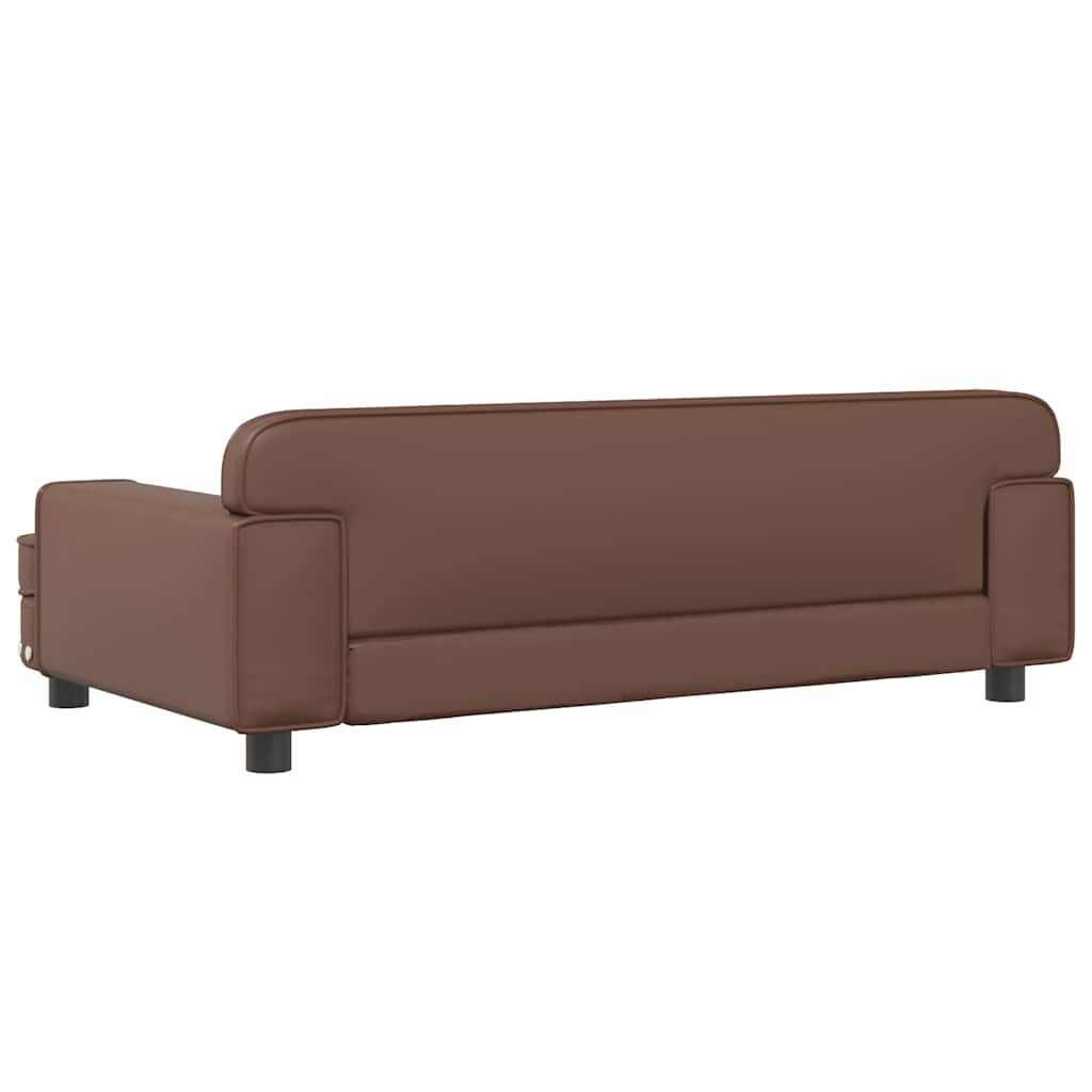 Panier pour chien marron 90x53x30 cm en cuir synthétique