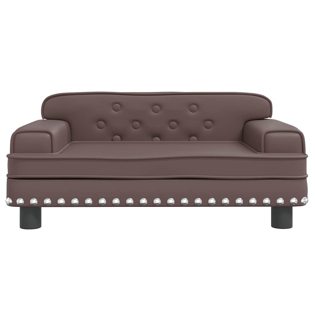 Panier pour chien marron 70x45x30 cm en cuir synthétique