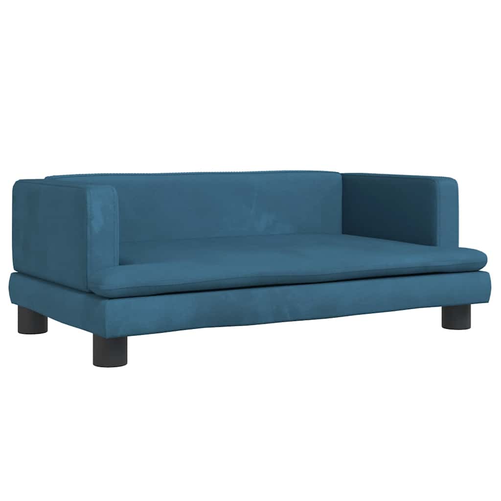 Panier pour chien bleu 80x45x30 cm velours