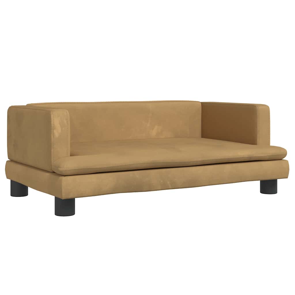 Panier pour chien marron 80x45x30 cm velours