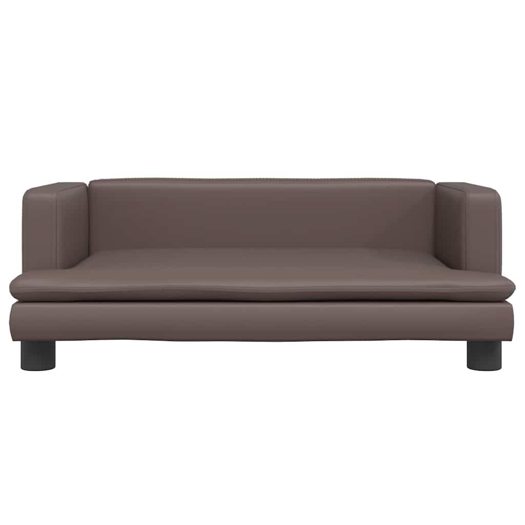 Panier pour chien marron 80x45x30 cm en cuir synthétique