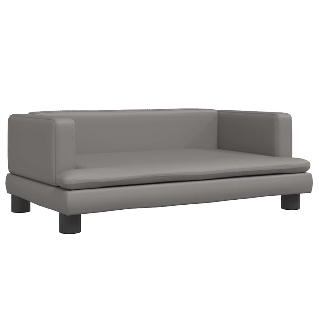 Dog bed grey 80x45x30 cm artificial leather