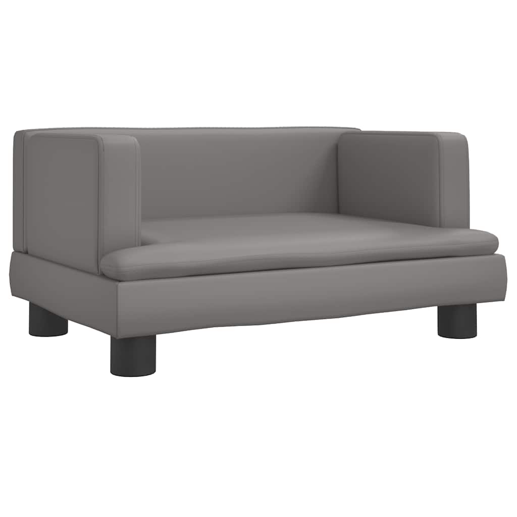 Dog bed grey 60x40x30 cm artificial leather