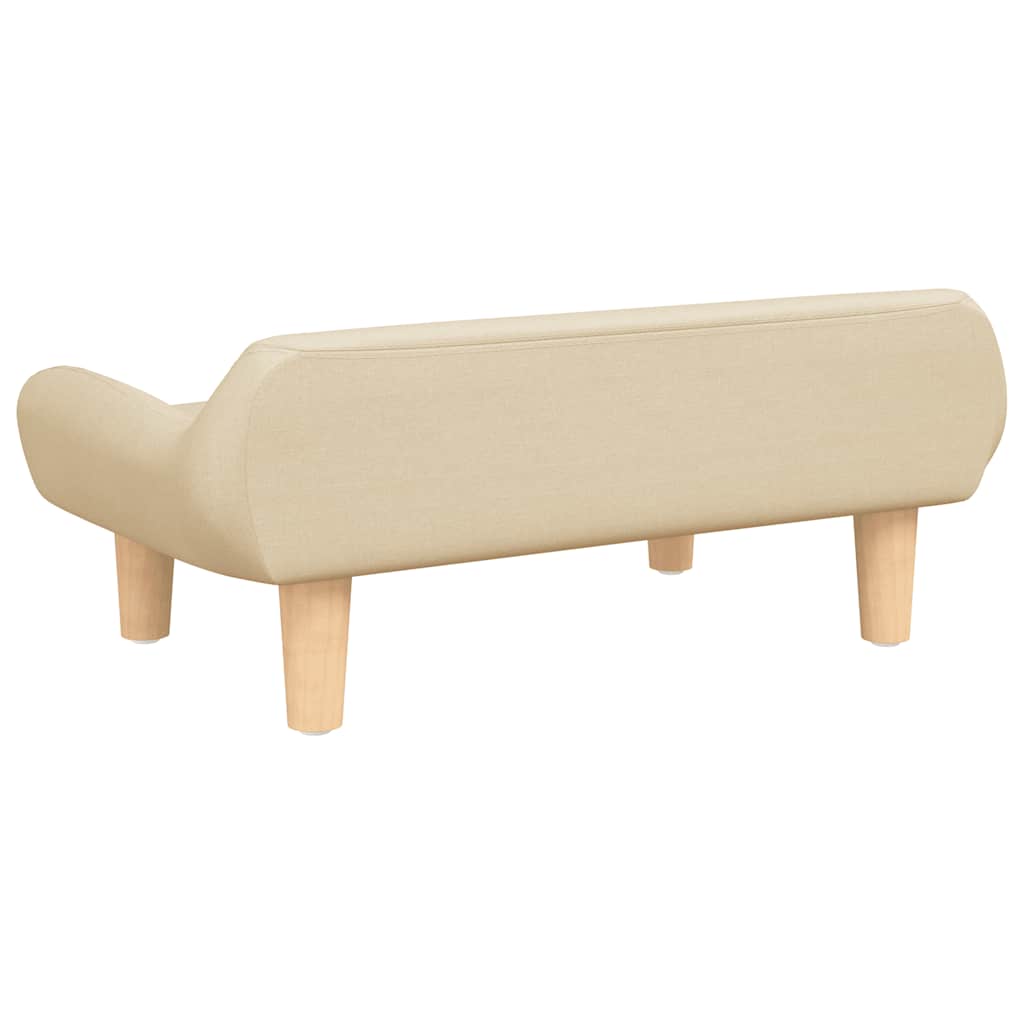 Panier pour chien en tissu crème 70x40x24 cm
