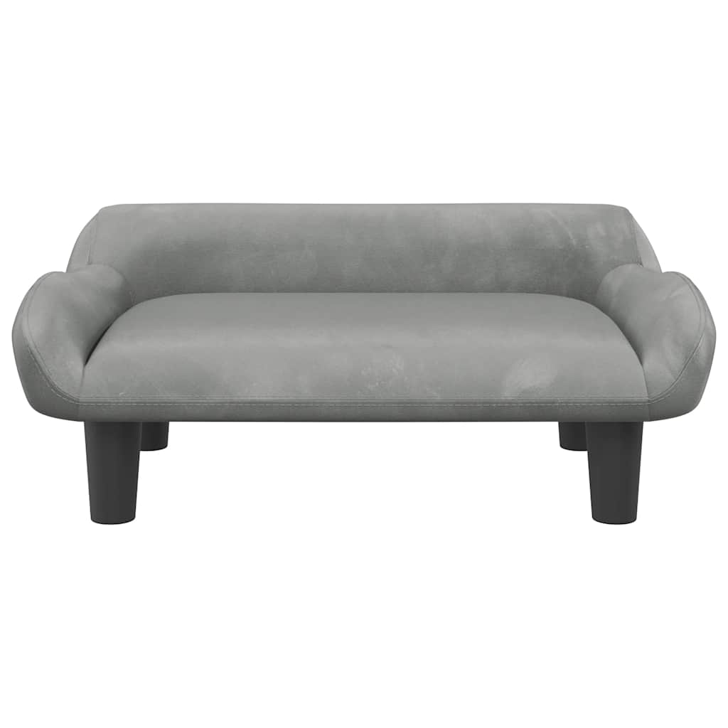 Dog bed light grey 70x40x24 cm velvet