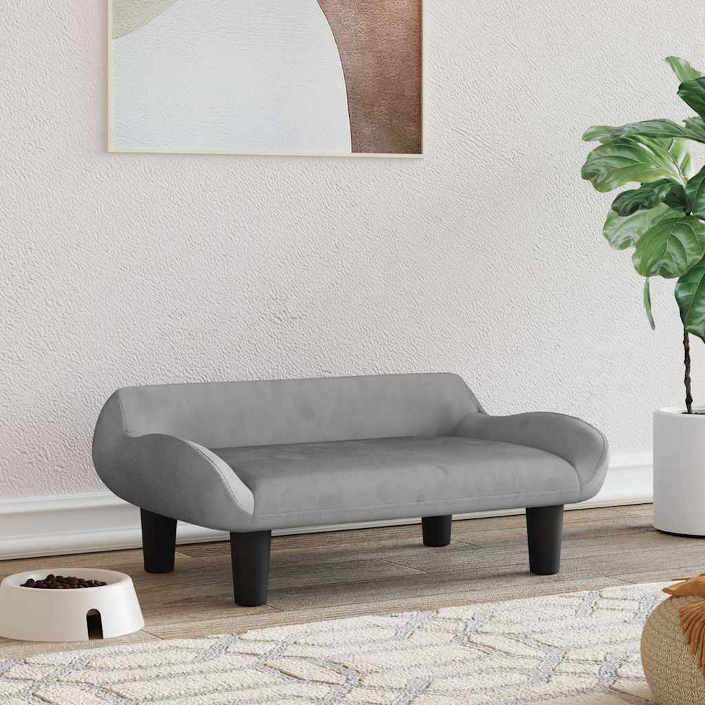 Dog bed light grey 70x40x24 cm velvet