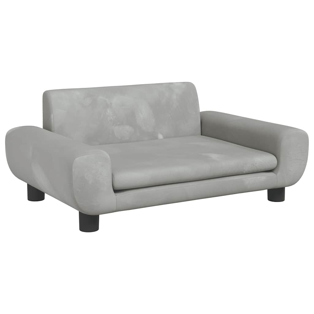Dog bed light grey 70x45x33 cm velvet