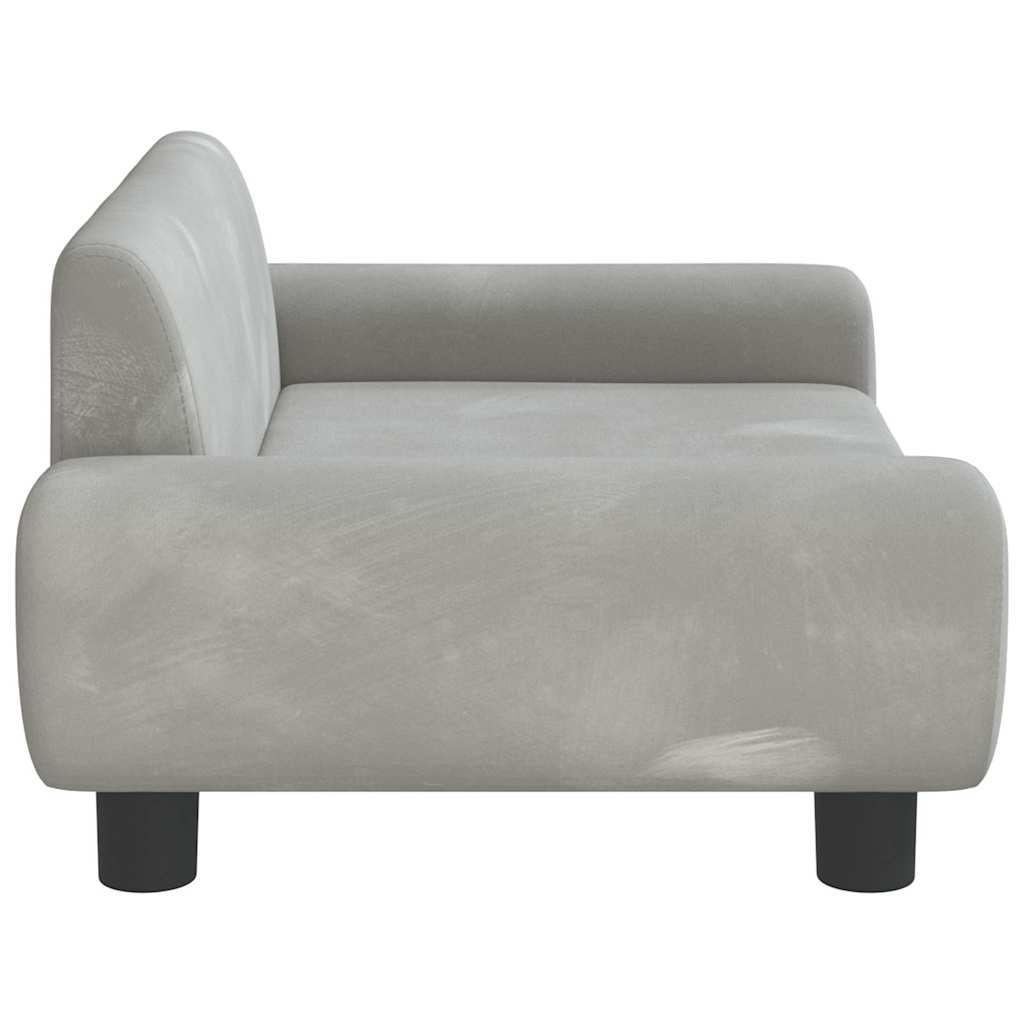 Dog bed light grey 70x45x33 cm velvet