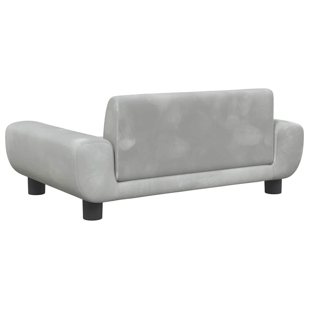 Dog bed light grey 70x45x33 cm velvet