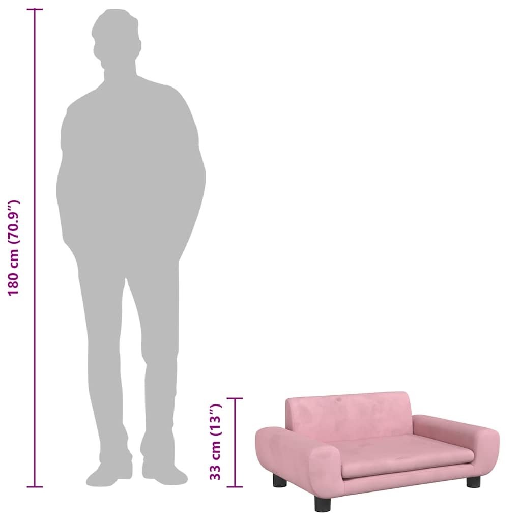 Hundebett Rosa 70x45x33 cm Samt
