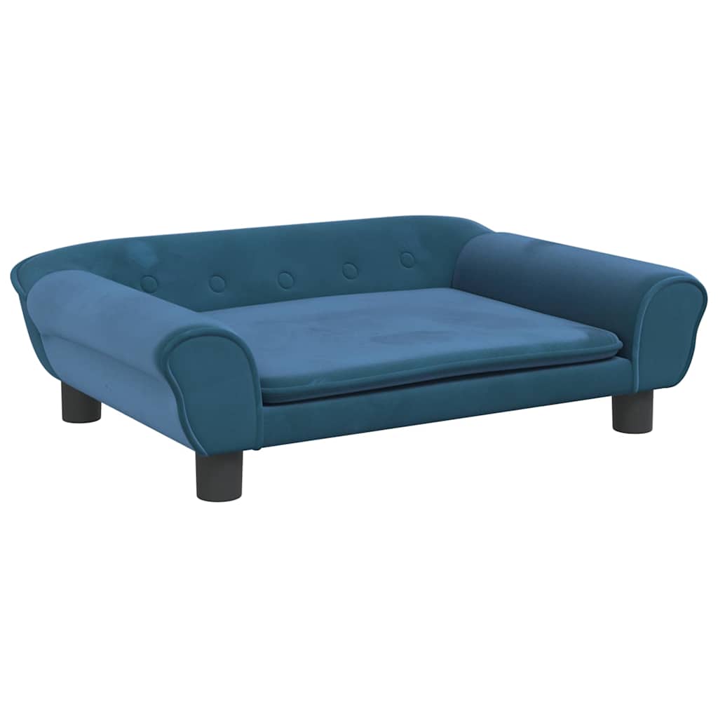 Panier pour chien bleu 70x48x22 cm velours