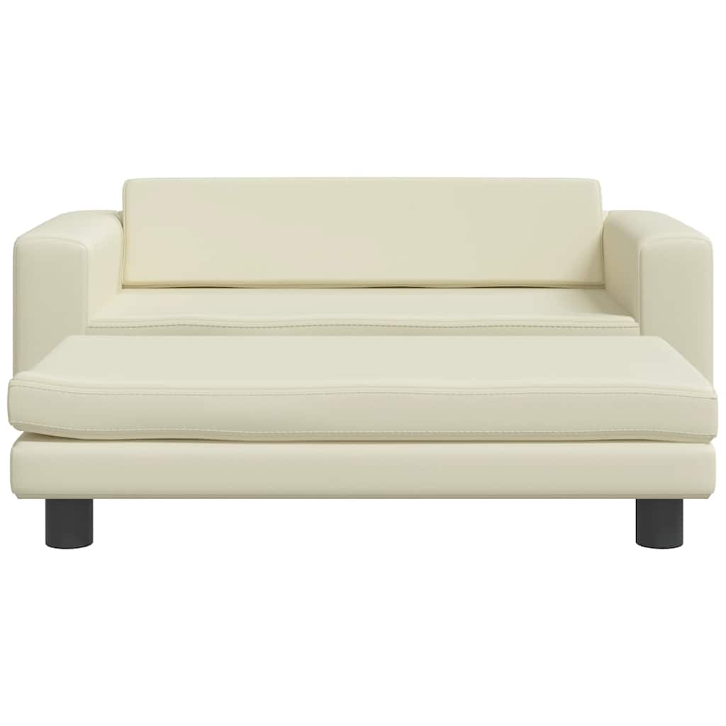 Panier pour chien avec extension crème 100x50x30 cm cuir artificiel