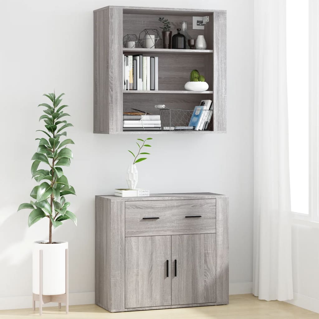 Armoire murale Sonoma grise 80x33x80 cm en bois