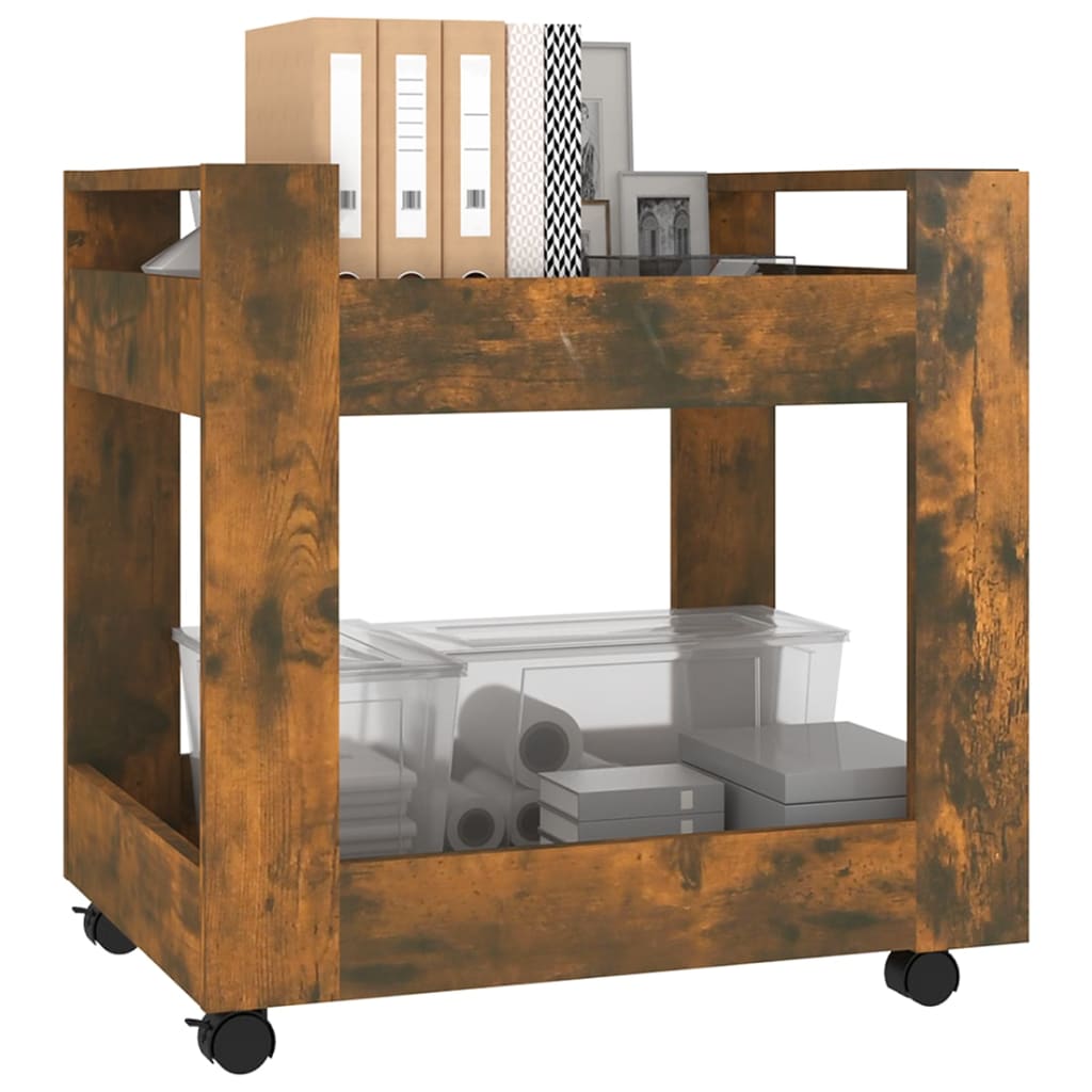 Desserte de bureau chêne fumé 60x45x60 cm matière bois