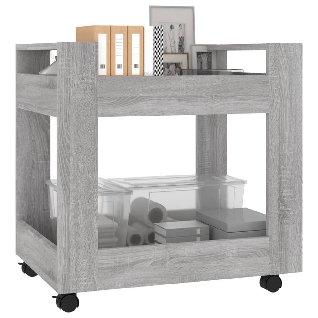 Chariot de bureau gris Sonoma 60x45x60 cm en bois