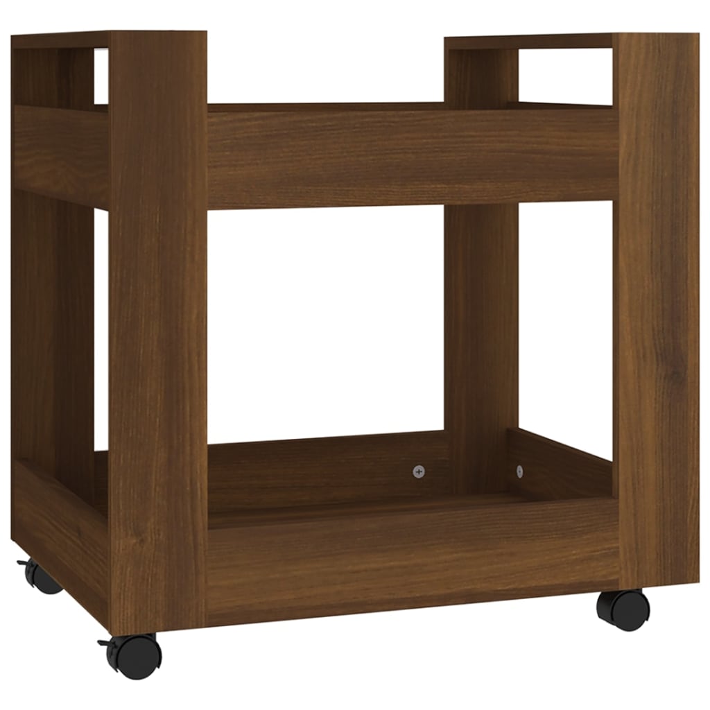 Desserte de bureau aspect chêne marron 60x45x60 cm en bois