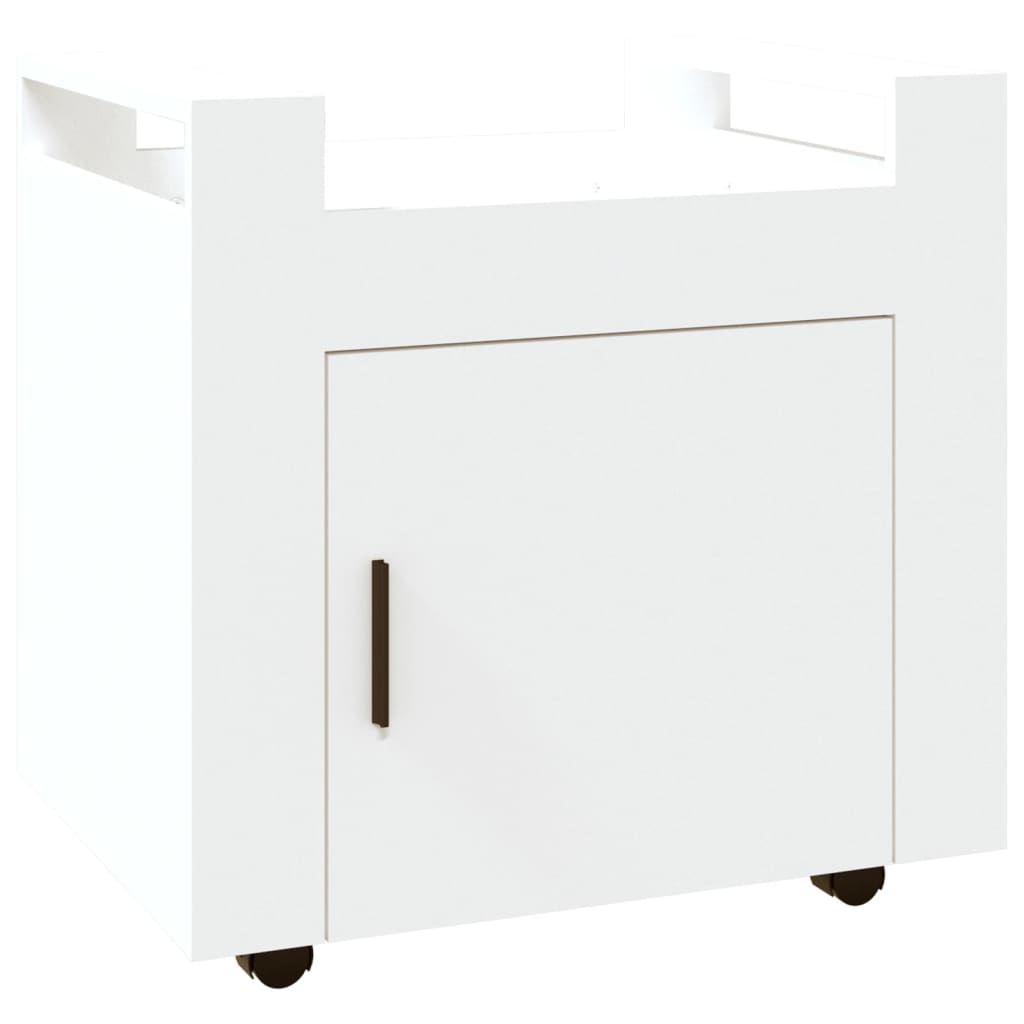 Chariot de bureau blanc 60x45x60 cm en bois