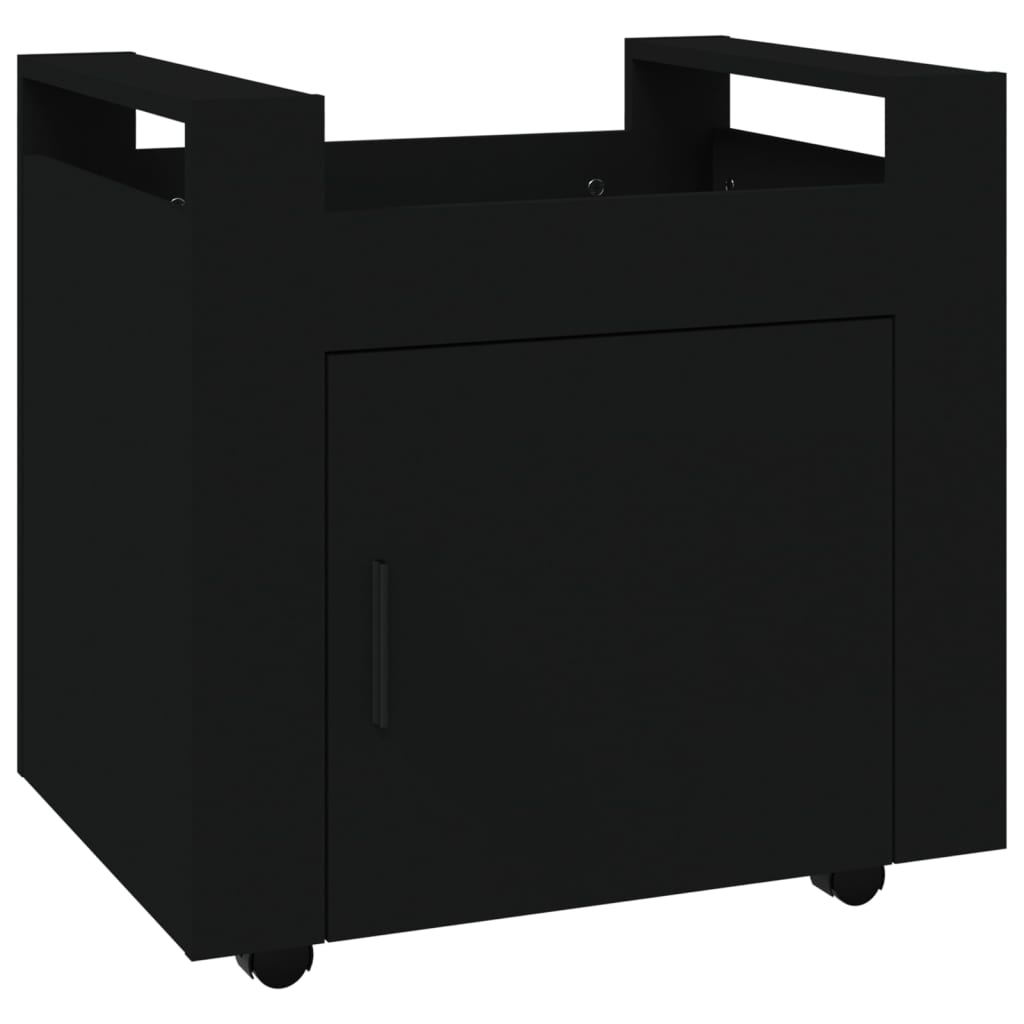 Chariot de bureau noir 60x45x60 cm en bois