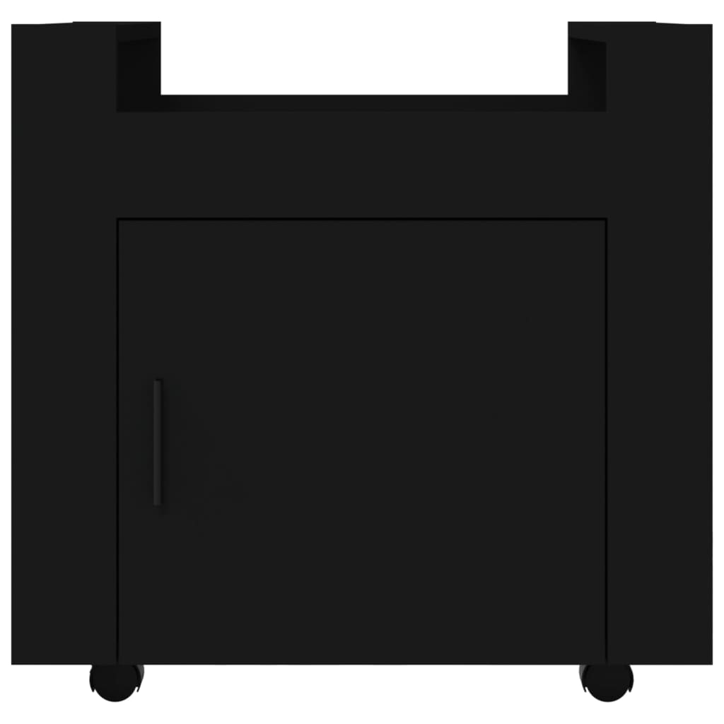 Chariot de bureau noir 60x45x60 cm en bois