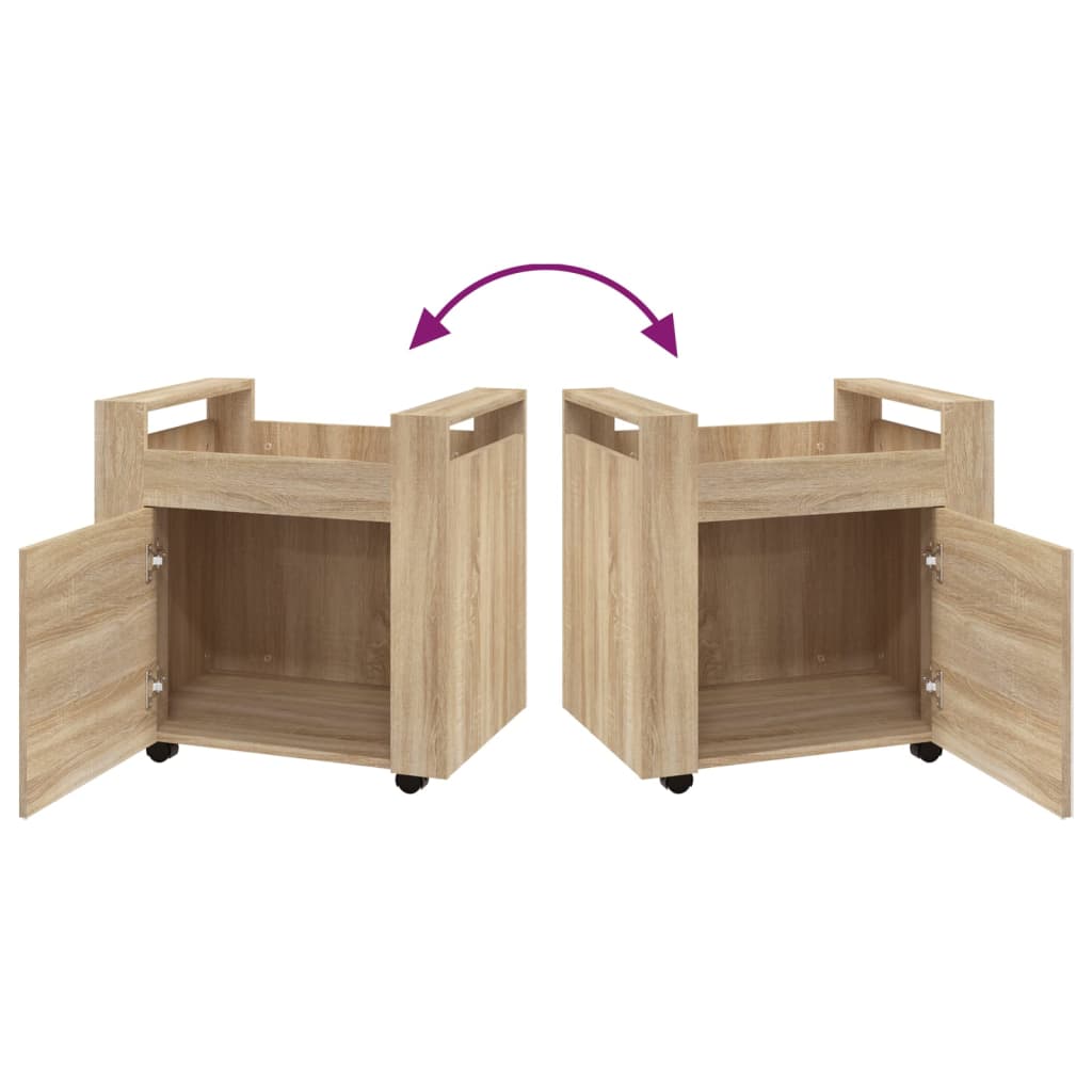 Chariot de bureau chêne Sonoma 60x45x60 cm matériau bois