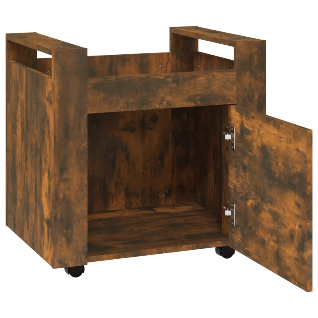 Desserte de bureau chêne fumé 60x45x60 cm matière bois