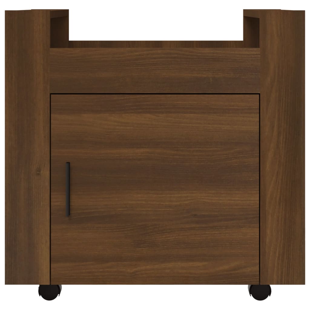 Desserte de bureau aspect chêne marron 60x45x60 cm en bois