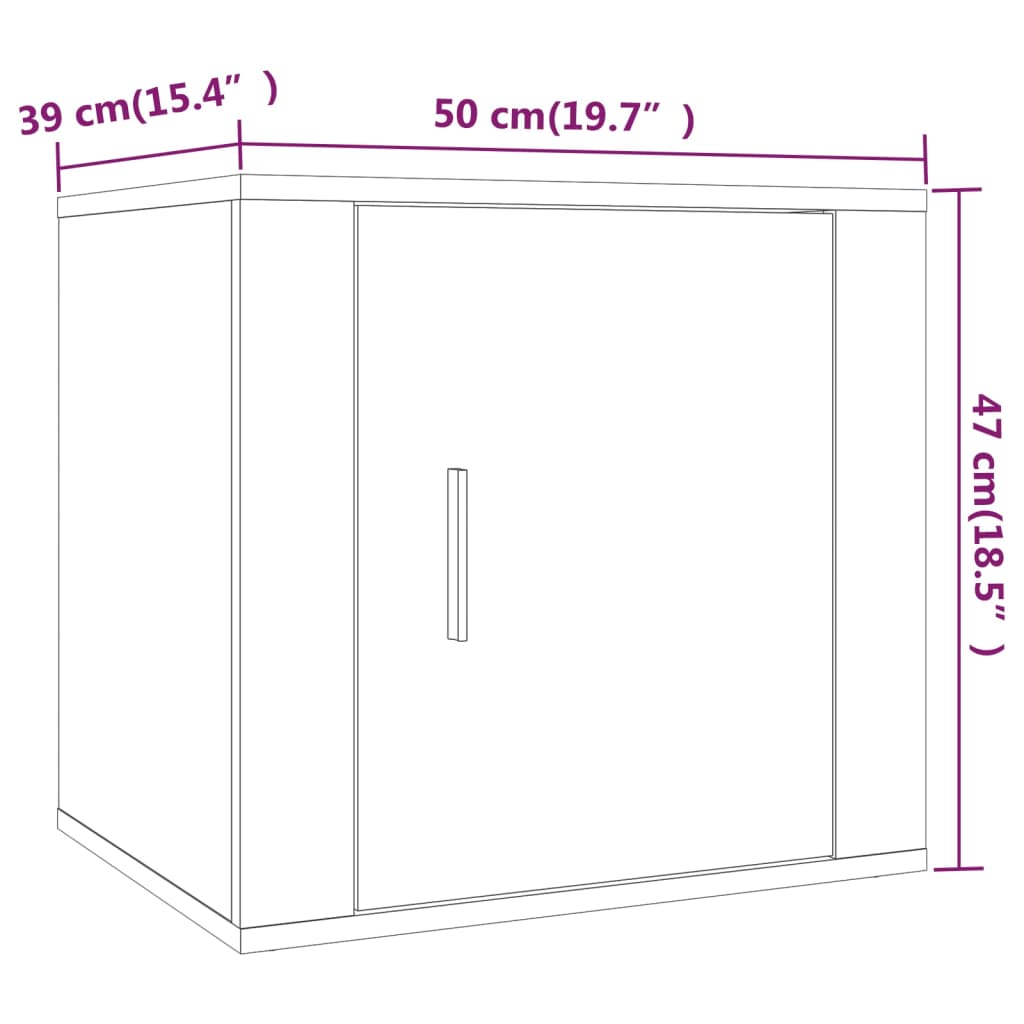 Tables de chevet 2 pcs. Chêne Sonoma 50x39x47 cm