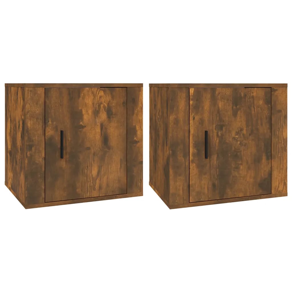 Tables de chevet 2 pcs. chêne fumé 50x39x47 cm
