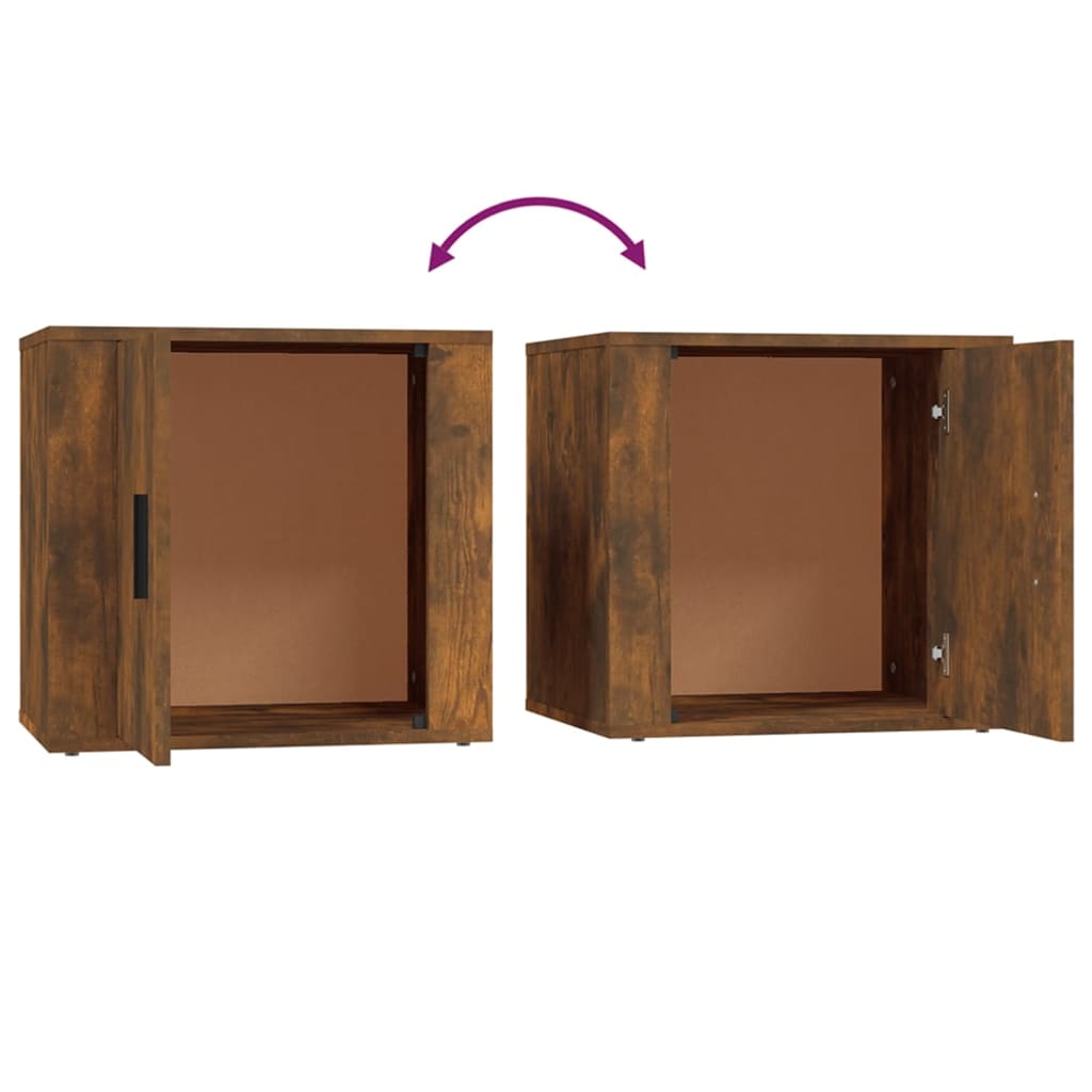 Tables de chevet 2 pcs. chêne fumé 50x39x47 cm