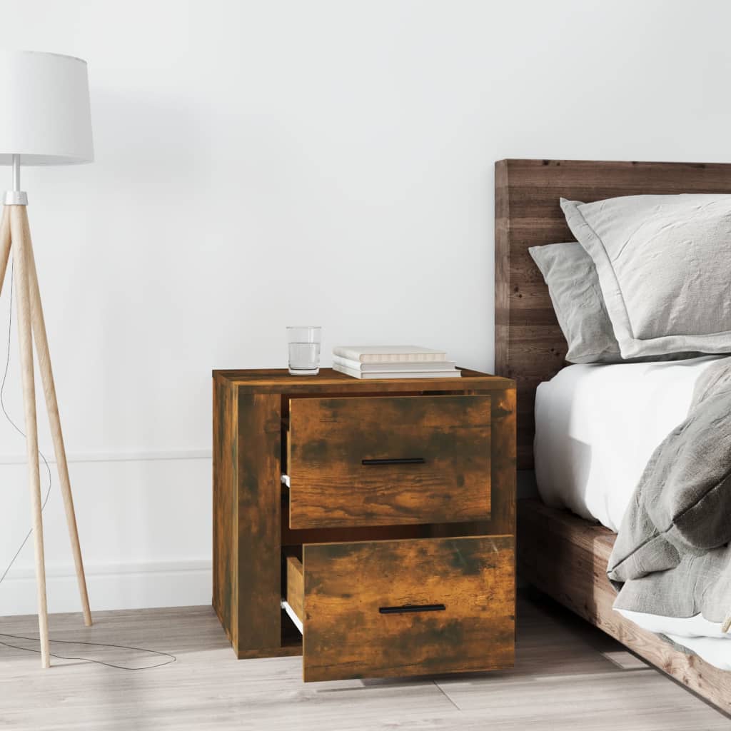 Bedside table smoked oak 50x39x47 cm