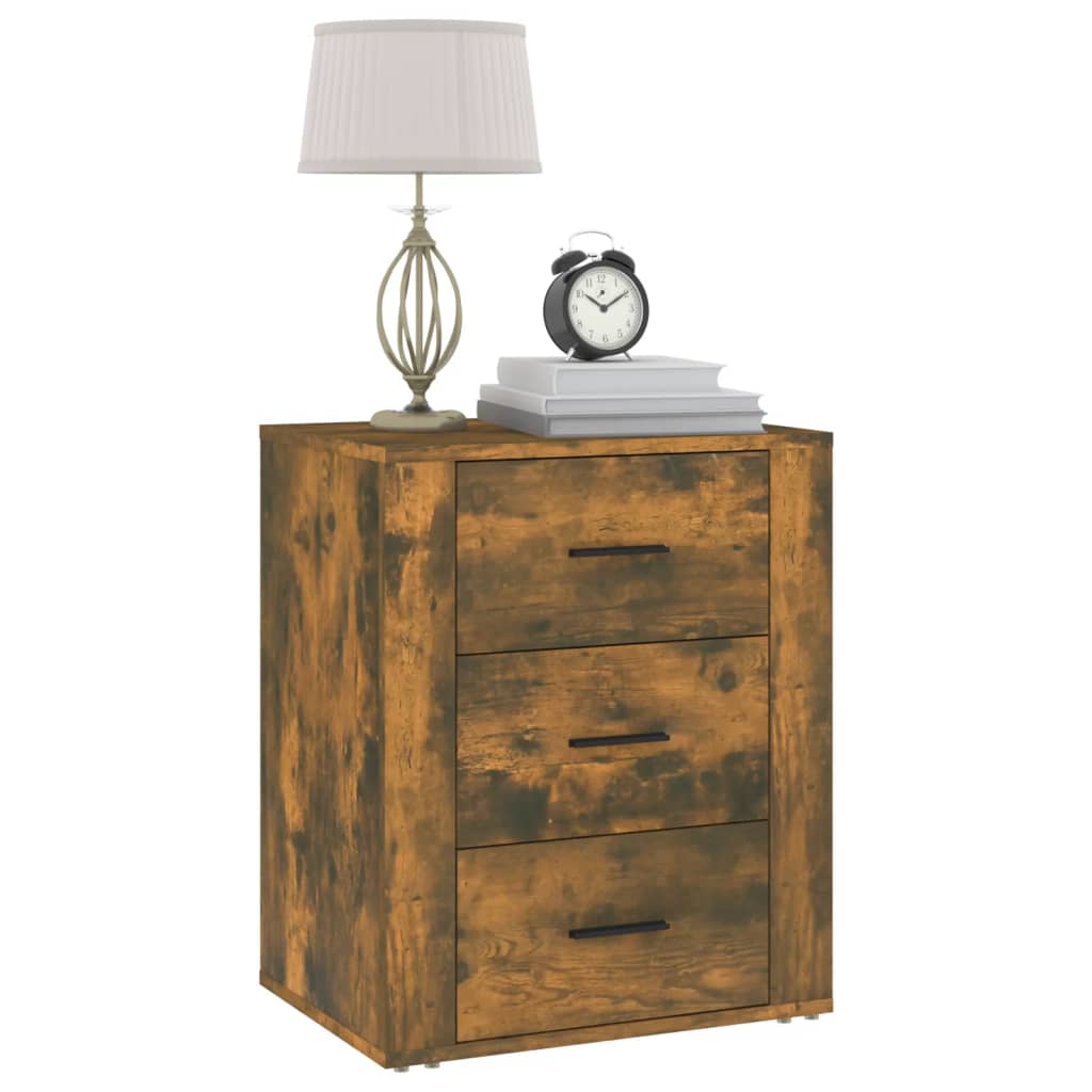 Bedside table smoked oak 50x36x60 cm wood material