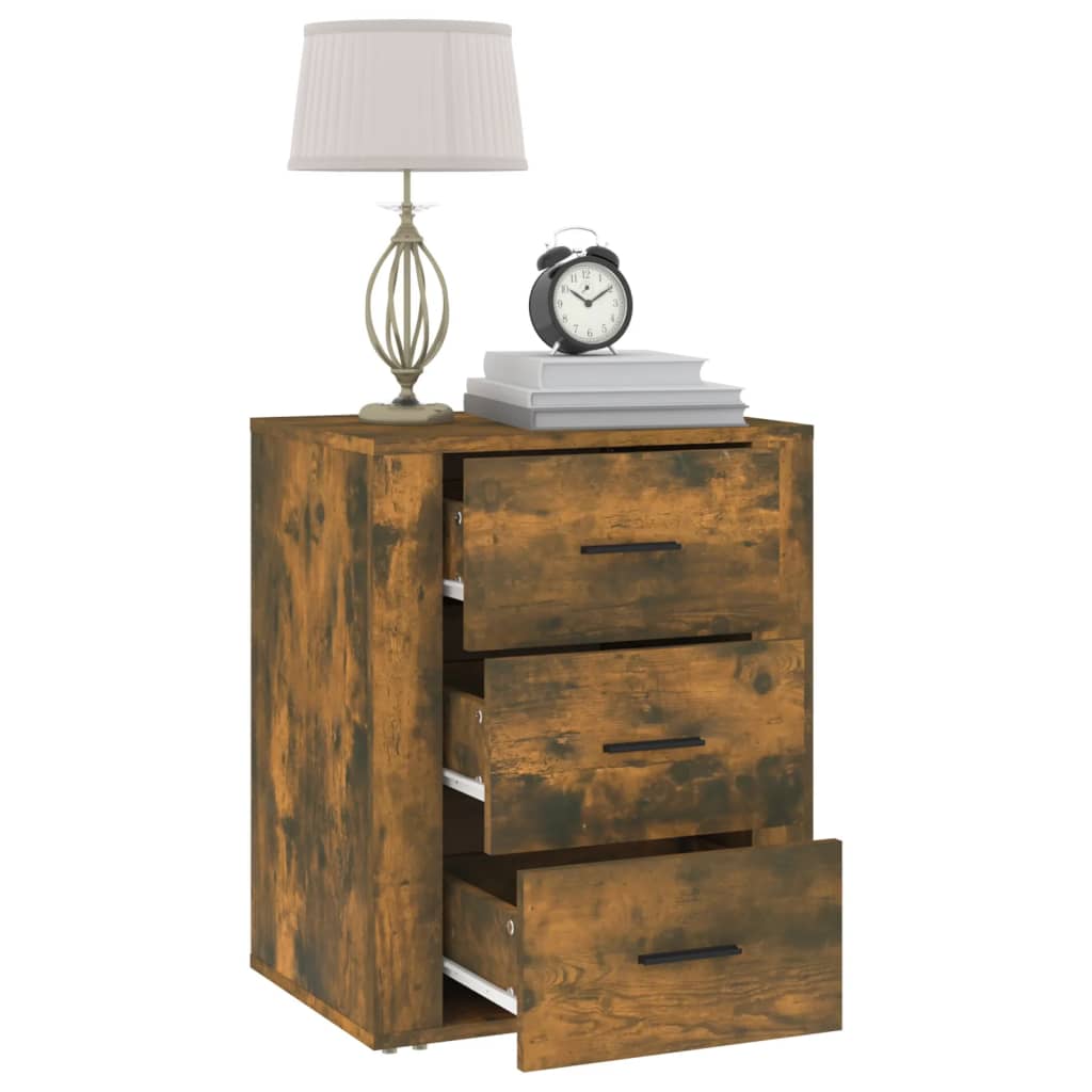 Bedside table smoked oak 50x36x60 cm wood material