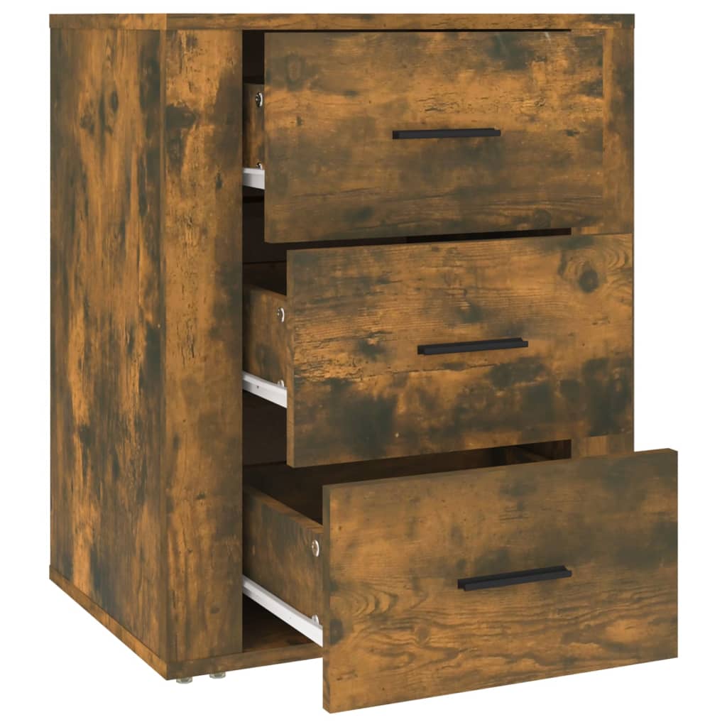 Bedside table smoked oak 50x36x60 cm wood material