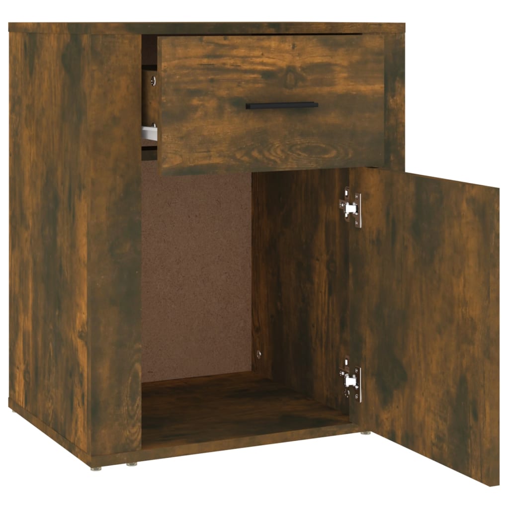 Bedside table smoked oak 50x36x60 cm wood material