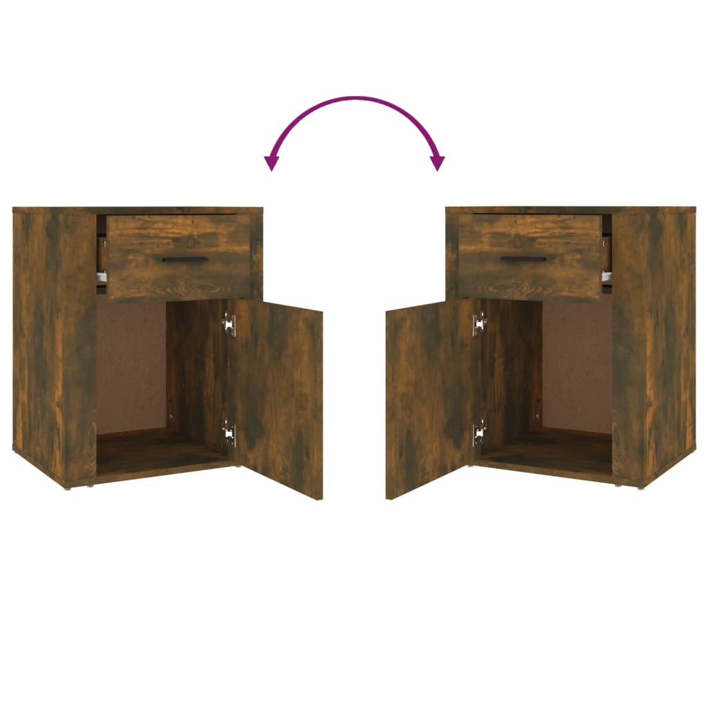 Bedside table smoked oak 50x36x60 cm wood material