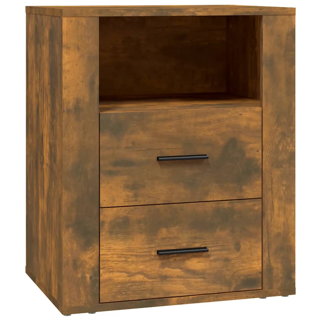 Bedside table smoked oak 50x36x60 cm wood material