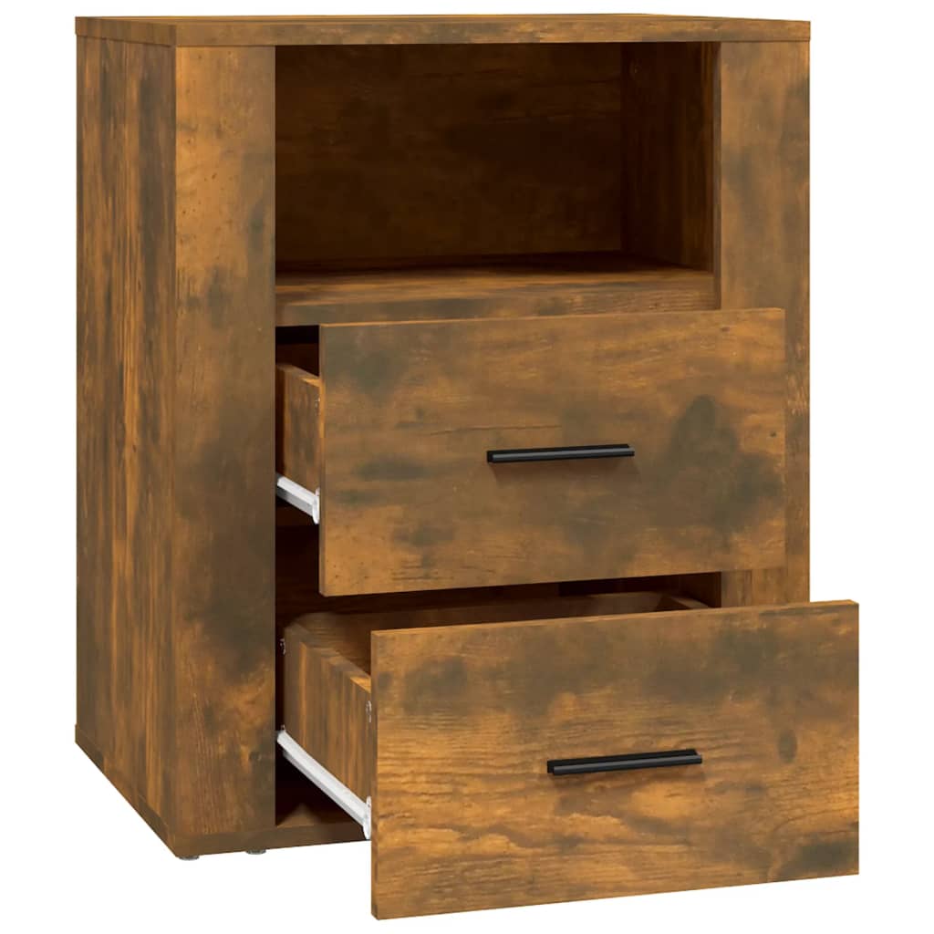 Bedside table smoked oak 50x36x60 cm wood material
