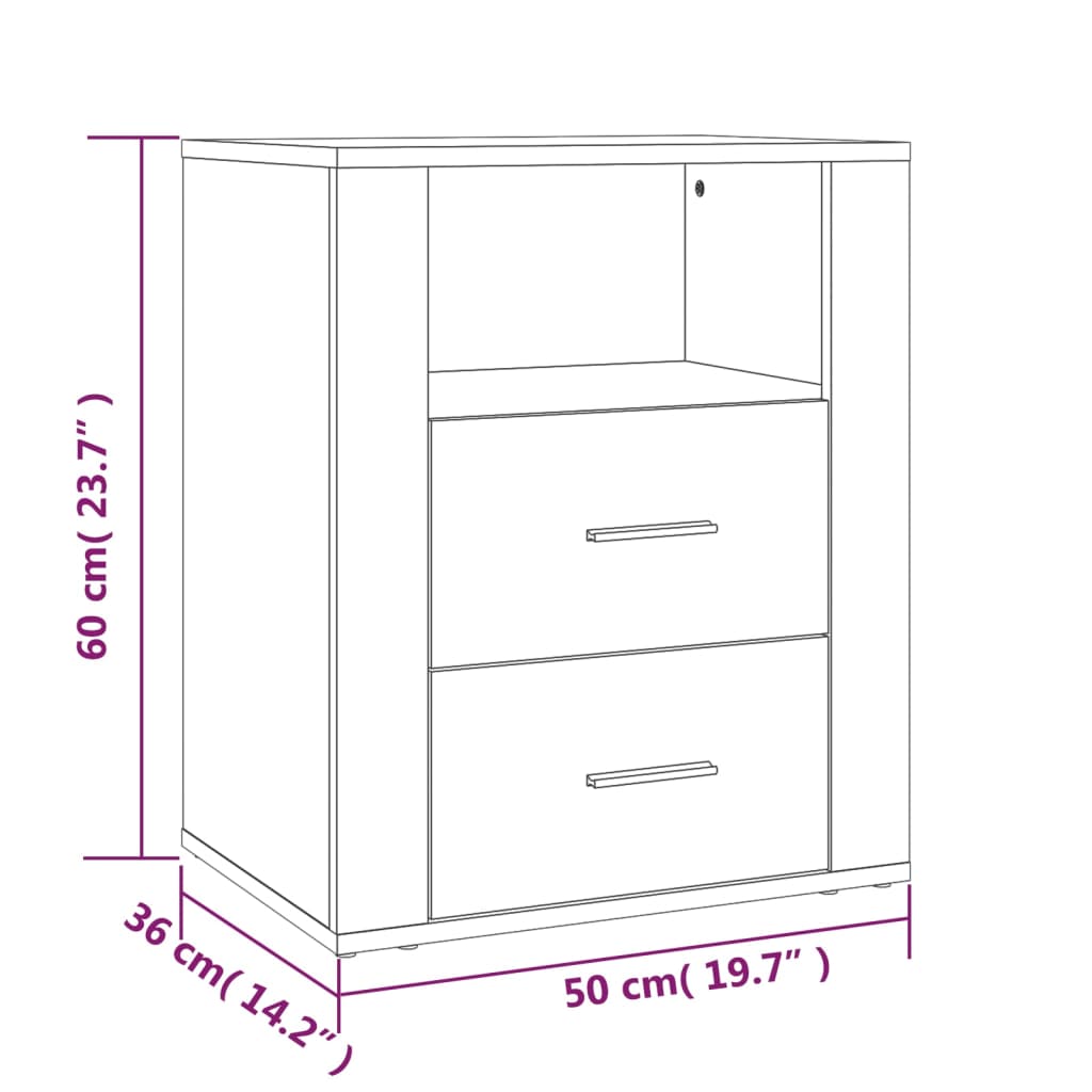 Bedside table smoked oak 50x36x60 cm wood material
