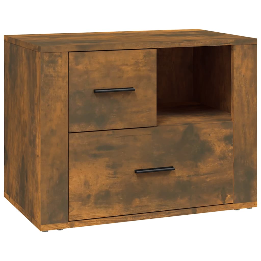 Bedside table smoked oak 60x36x45 cm wood material