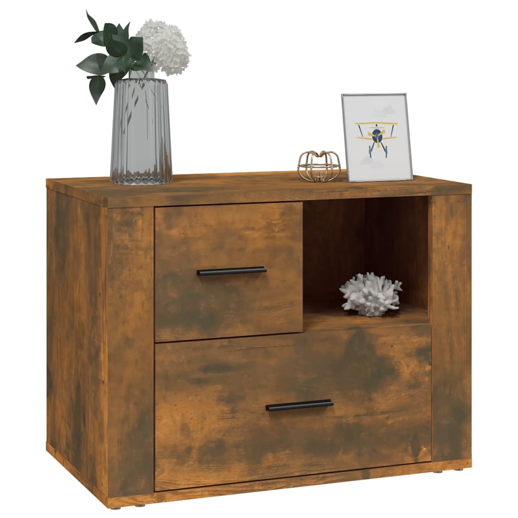 Bedside table smoked oak 60x36x45 cm wood material