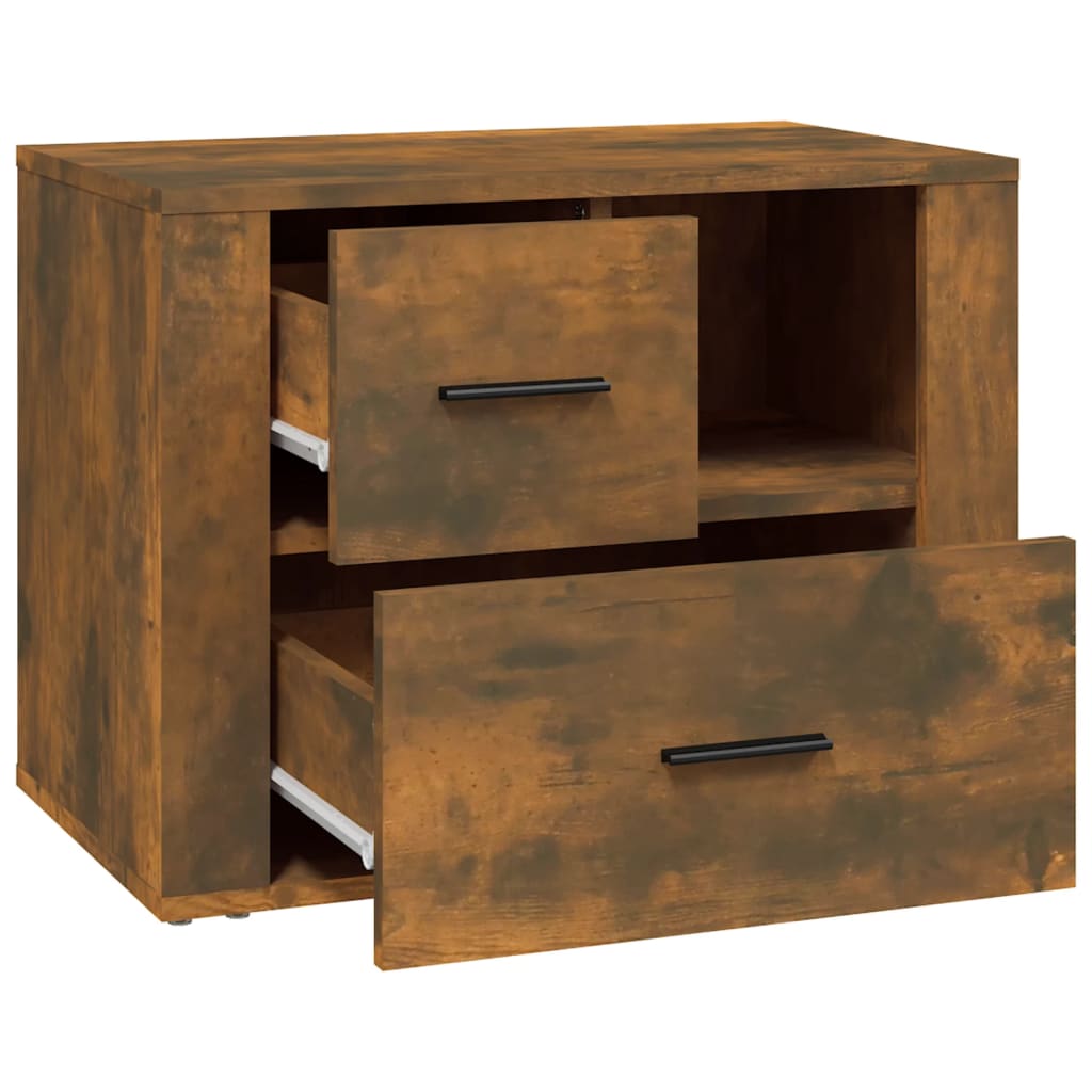 Bedside table smoked oak 60x36x45 cm wood material
