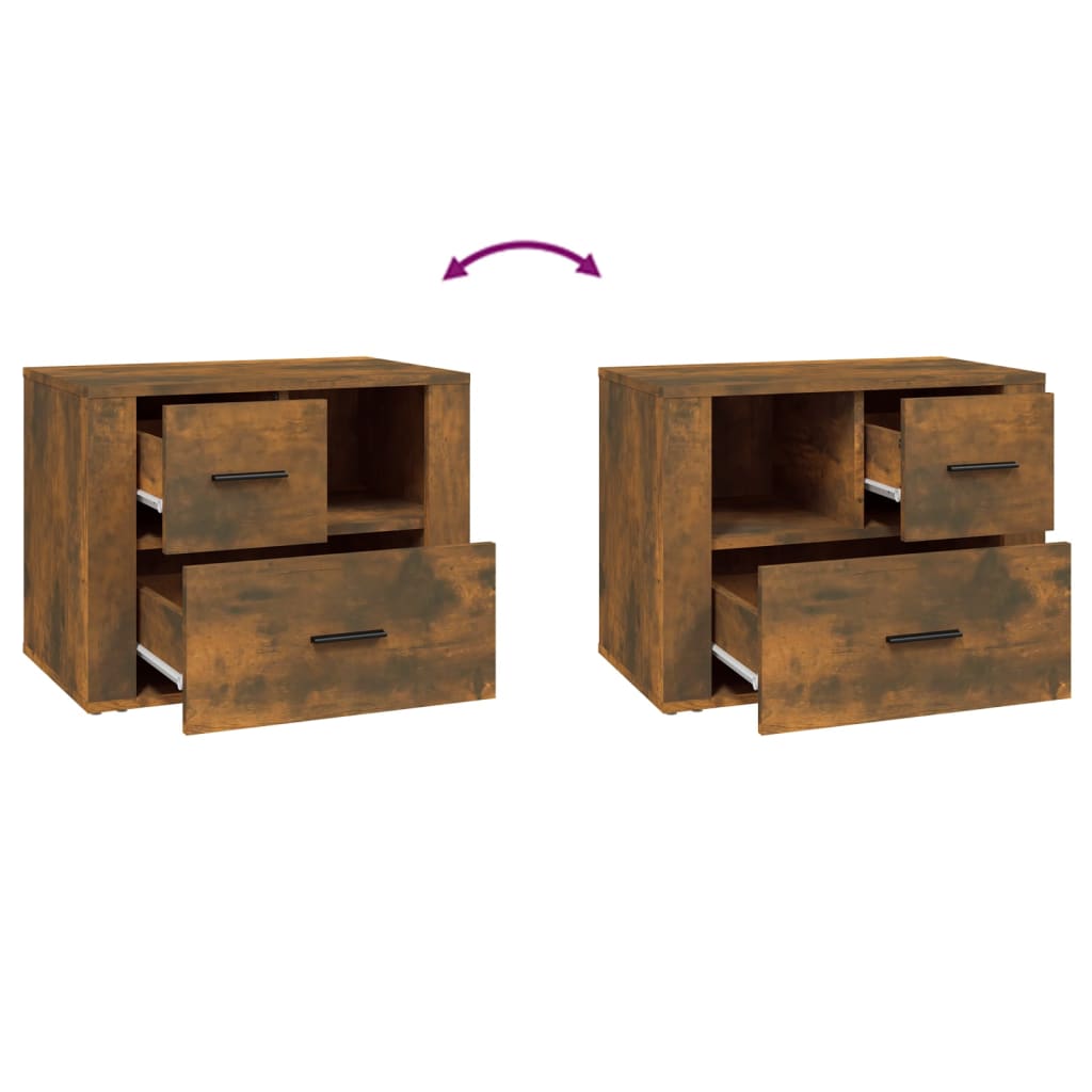 Bedside table smoked oak 60x36x45 cm wood material