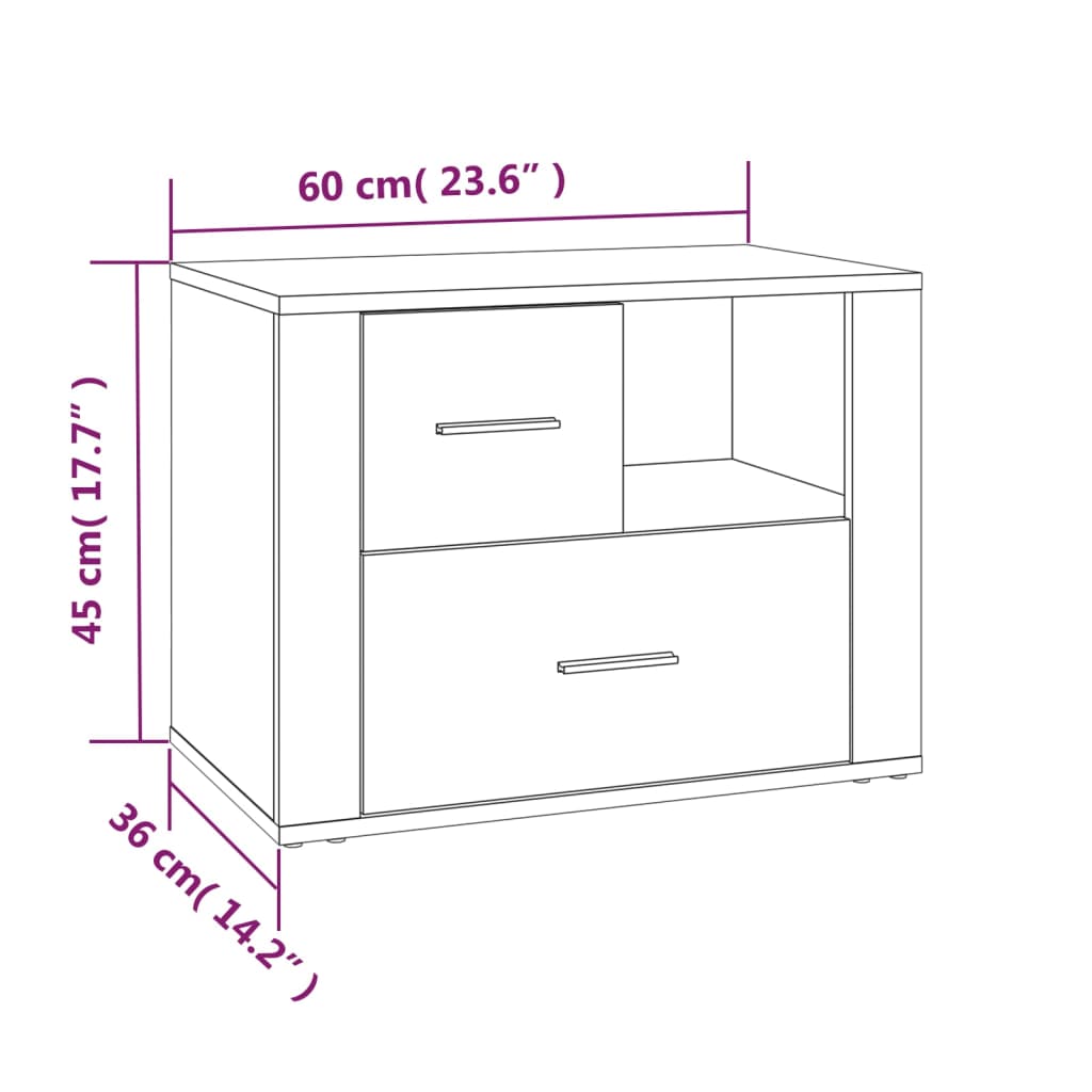Bedside table smoked oak 60x36x45 cm wood material